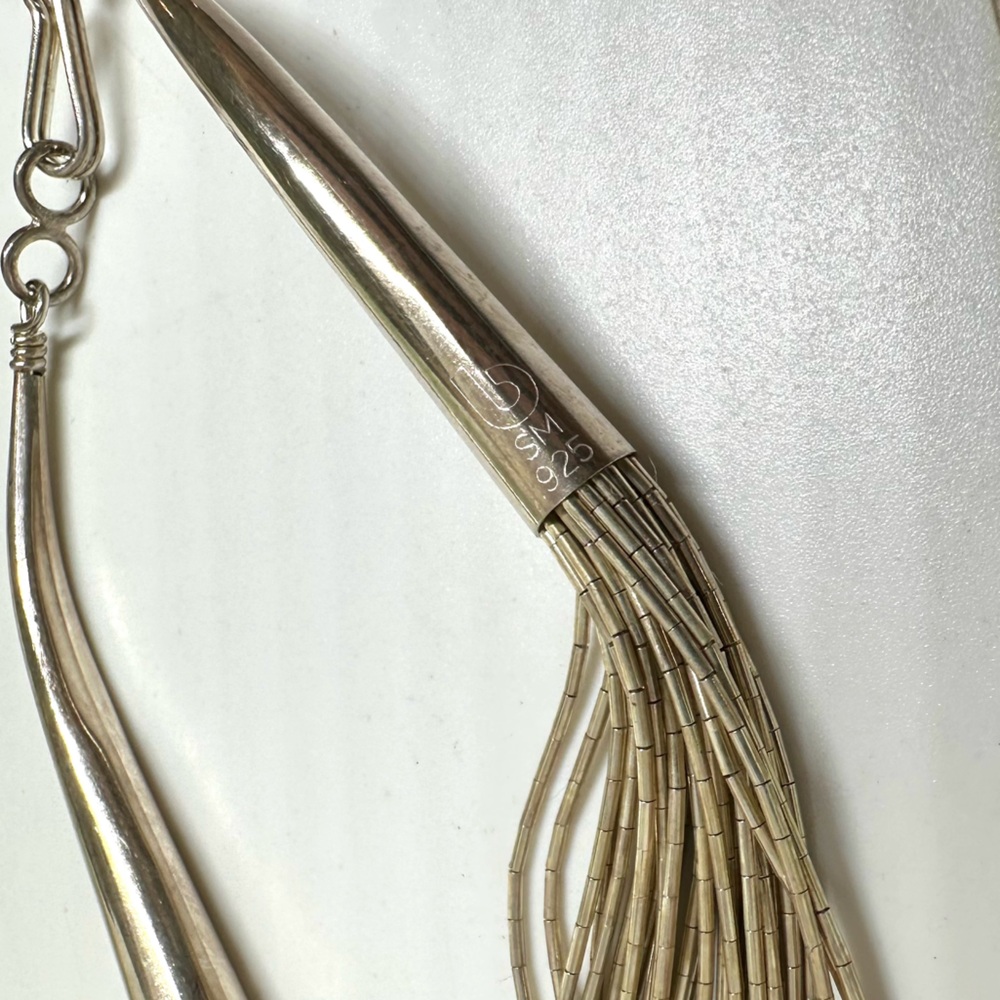 VINTAGE⚜️Navajo Sterling Silver “Liquid” 20-Strand Necklace - Picture 5 of 7